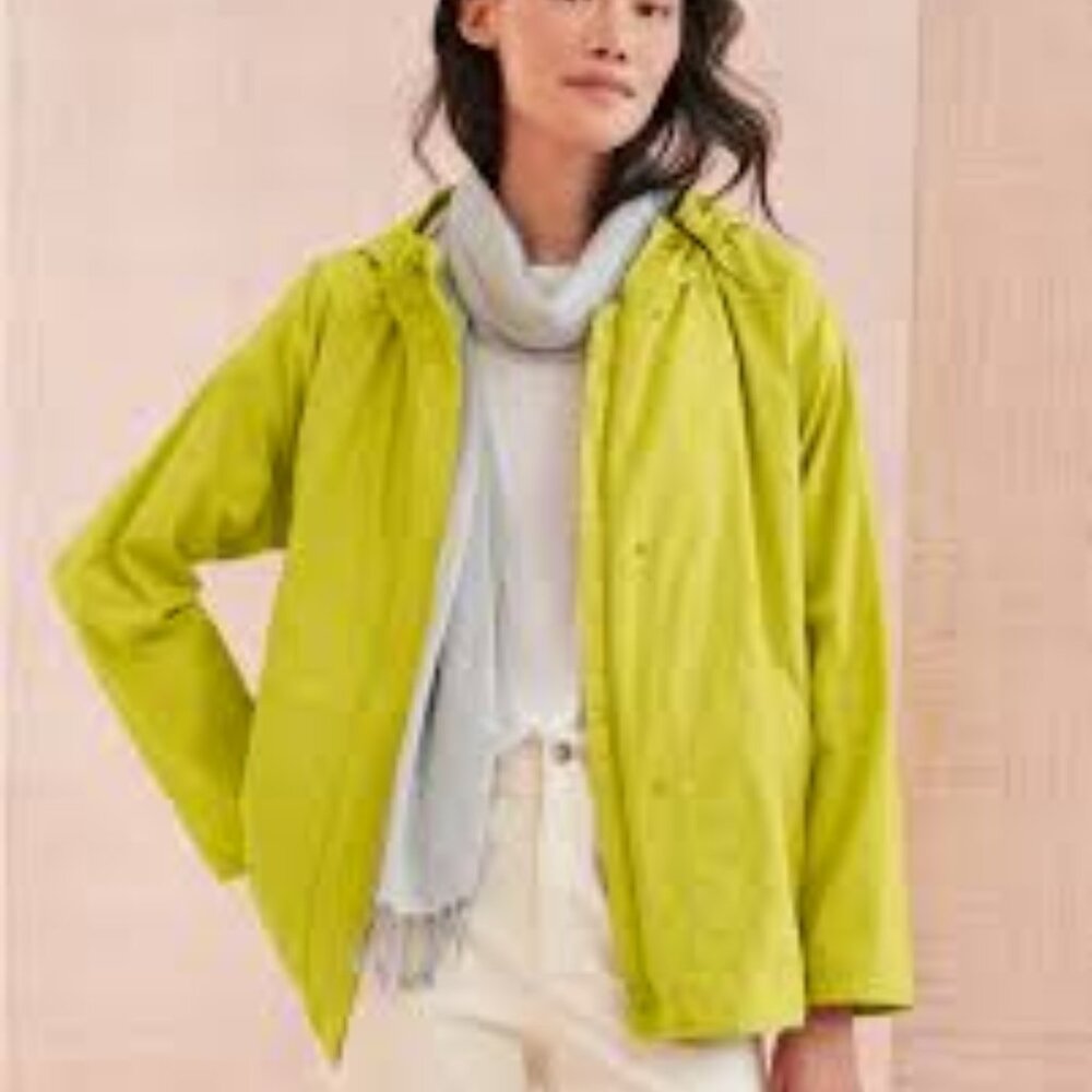 NWT Eileen Fisher CITRON Light Cotton Nylon Hooded Anorak